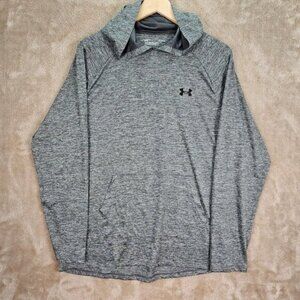 Under Armour Hoodie Gray Salt Pepper Sweatshirt Long Sleeve Hooded Mens Size L
